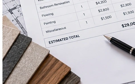 Construction estimate and project planning illustration
